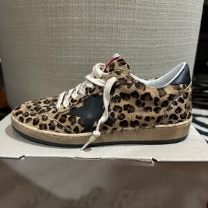 Golden Goose Ball Star Leopard Horsy calf hair